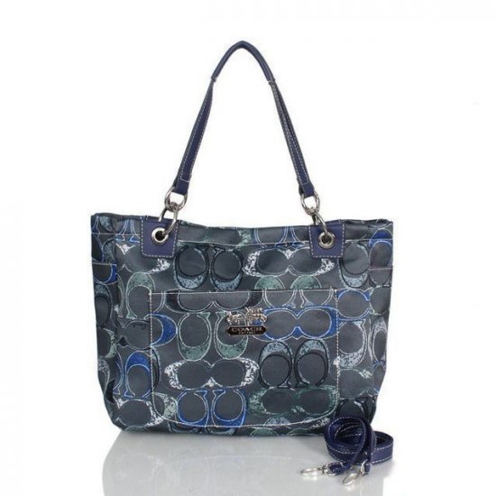 Coach Poppy In Monogram Large Navy Totes BWX Coach Poppy In Monogram Large Navy Totes BWX